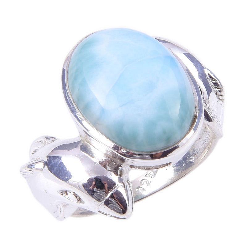 Кольцо из стерлингового серебра 925 пробы с драгоценным камнем Natural Republic Larimar S.7 C2H75