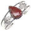 Design Jasper Gemstone Handmade Silver Jewelry Cuff Bracelets 7''Adjustable