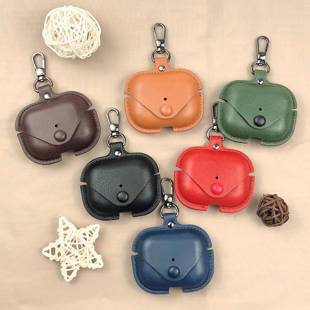 Кожаный чехол для беспроводных наушников с Bluetooth для AirPods Pro, чехол из натуральной кожи, защитный чехол для Apple Airpods 2 air pods, зарядное устройство