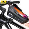 WILD MAN Bike Bag 2L Frame Front Tube Cycling Bag Bicycle Waterproof Phone Case Holder 7.4 Inches Touch Screen Bag