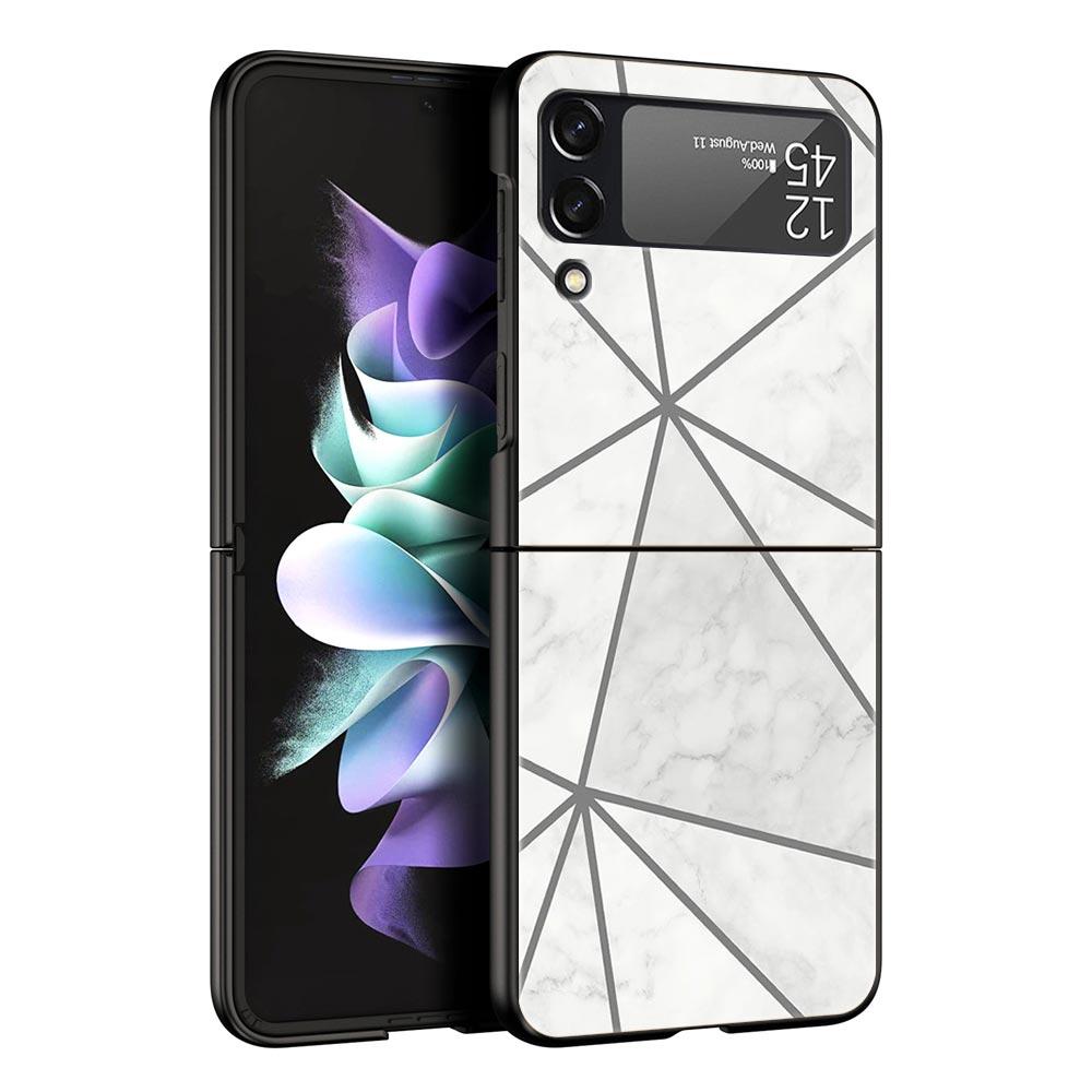 Роскошный подарочный чехол для телефона Samsung Galaxy Z Flip 4 Fold Black Hard Shell для Samsung Z Flip 3 5G Cover Couqe Cute Marble Fashion