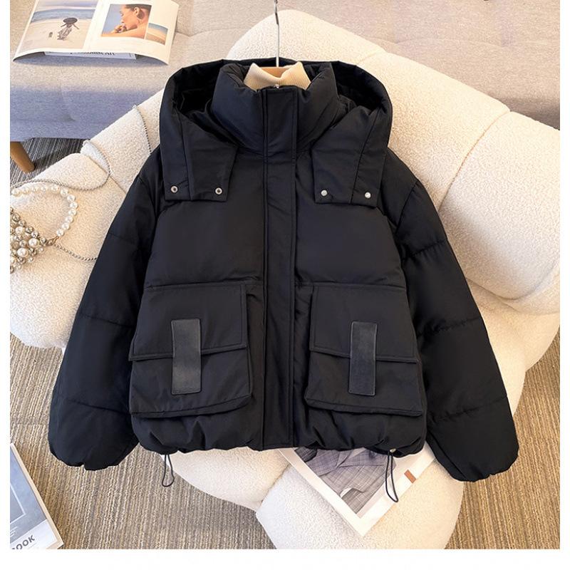 Short Fluffy Cotton Clothes Women's Winter Small Men's New Loose Big Pockets Short Bread Clothes Jacket