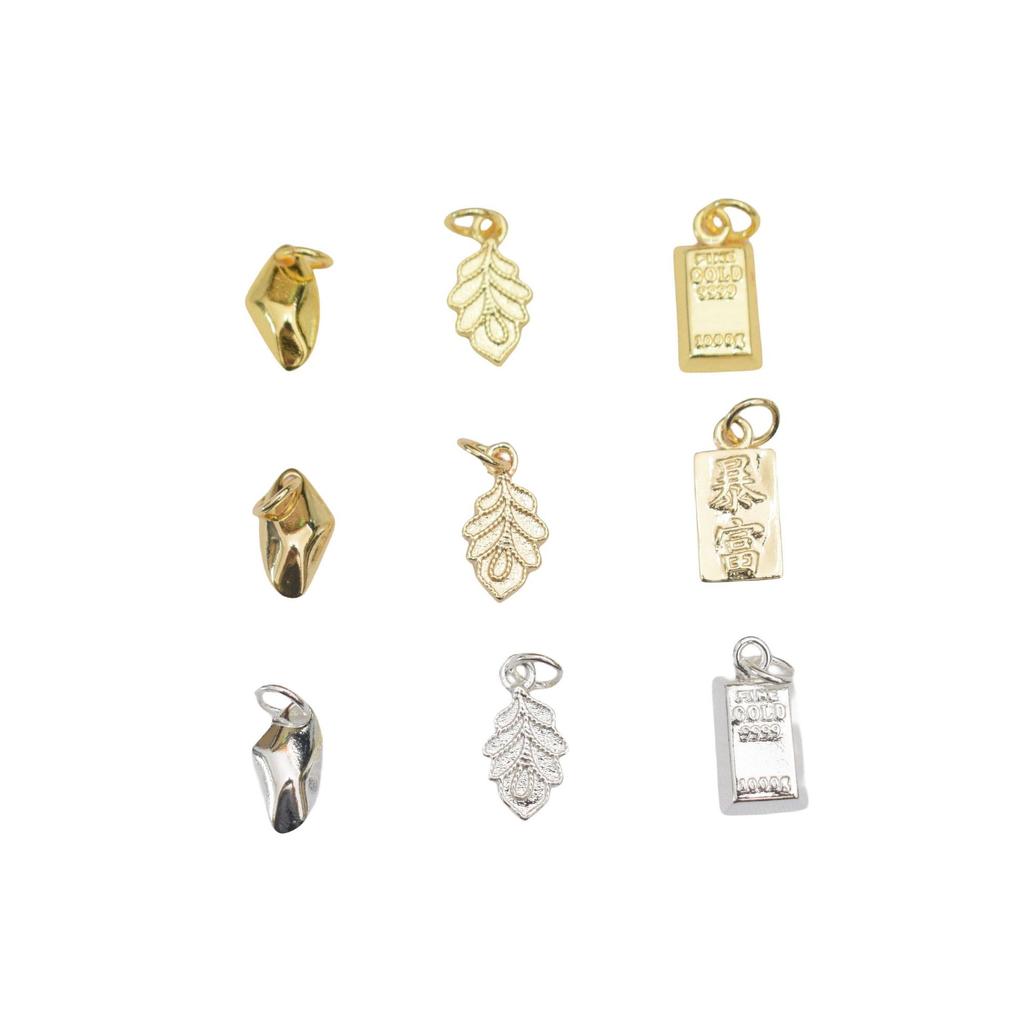 10 шт. Подвеска с сохранением цвета 14K золото, Подвеска-лист, Разбогатей, Маленький золотой слиток, Маленькая подвеска из битого серебра, Сделай сам, Аксессуары для бисероплетения ручной работы