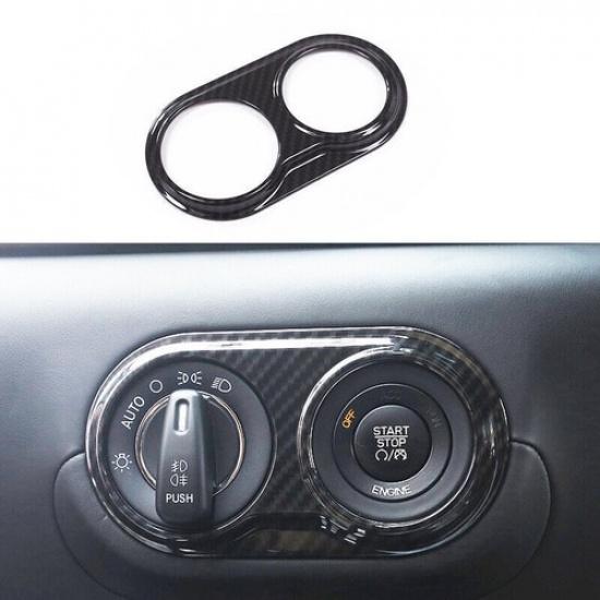 ABS Carbon Fiber Pattern Head Light Switch Cover for Maserati Levante 2016-21