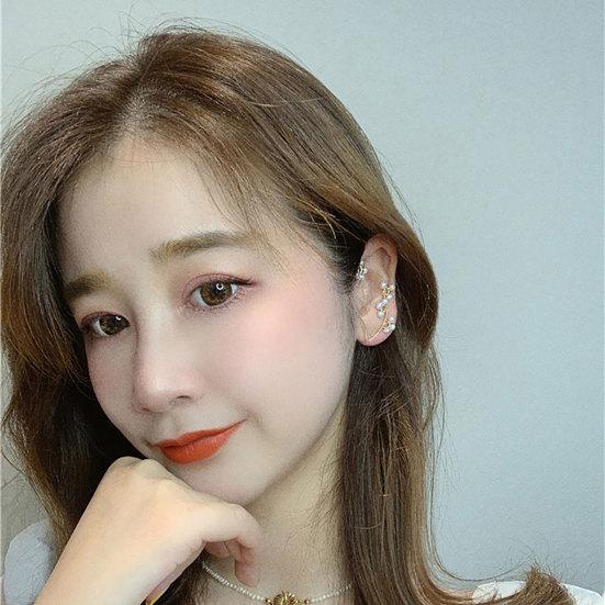 1шт женщин искусственный жемчуг цветок без пирсинга висячие уха нос губы манжеты клип