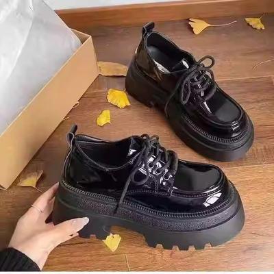 2025 новая платформа туфли Мэри Джейн женские универсальные бант толстый каблук британский стиль увеличивающие рост одинарные туфли высокий каблук маленькие кожаные туфли
