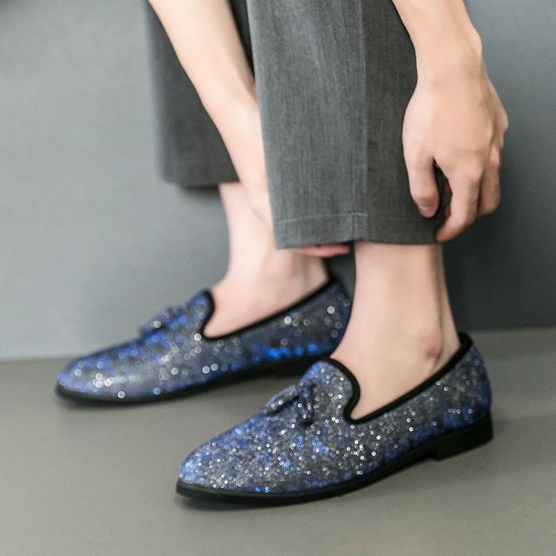 Модные горячо продаваемые мужские лоферы на плоской подошве Европа Америка Роскошные золотые туфли для банкета высокого класса Мужская деловая повседневная обувь