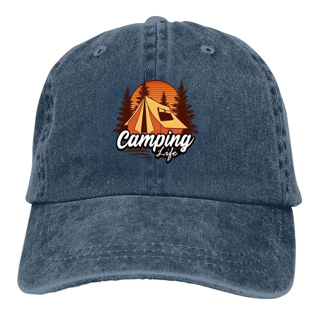 Pure Color Dad Hats Camping Life Women's Hat Sun Visor Baseball Caps Camper Camping Peaked Cap