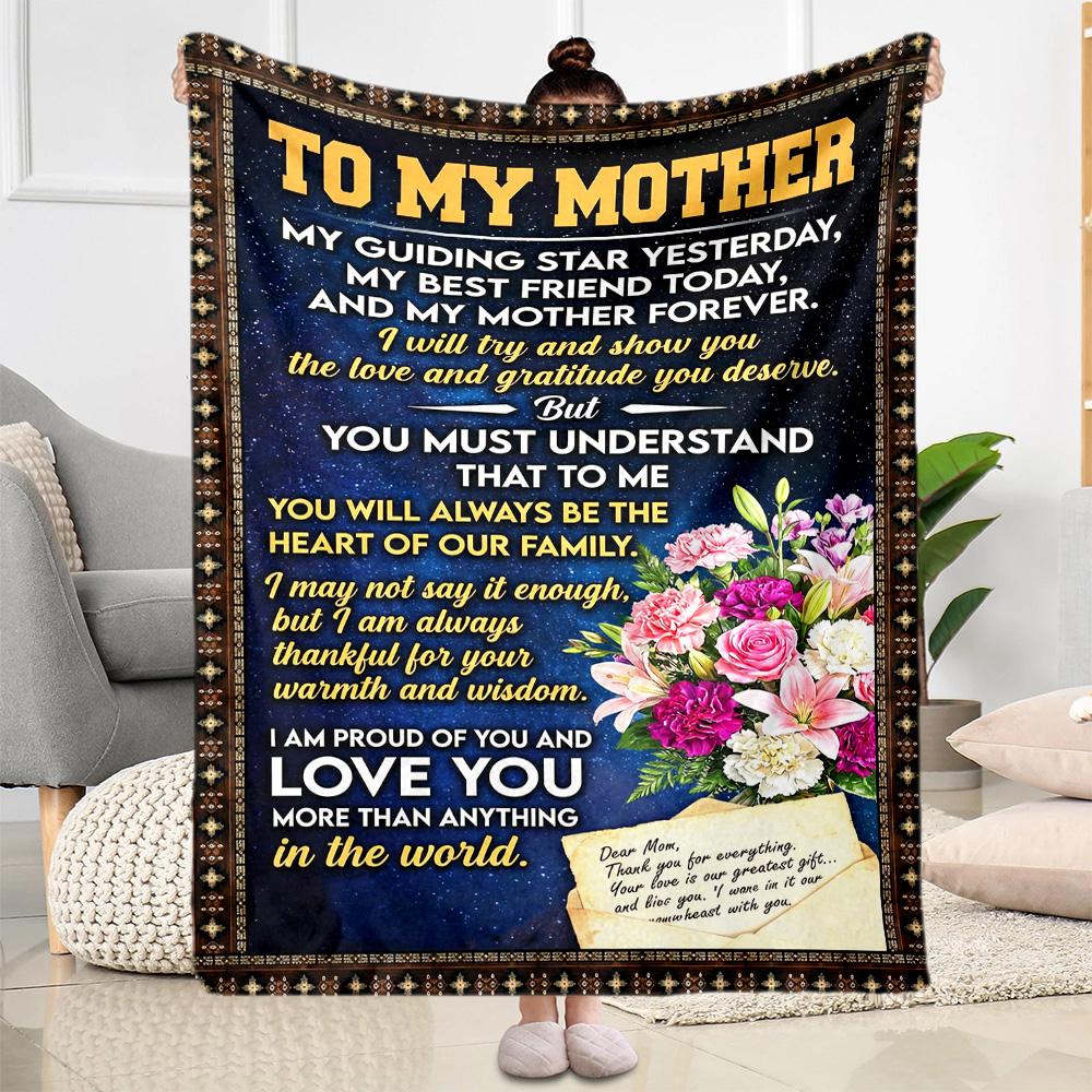 Mother's Day Greeting Blanket Suitable for sofas,travel, living rooms also a good gift for friends and family Suitable for all seasons.