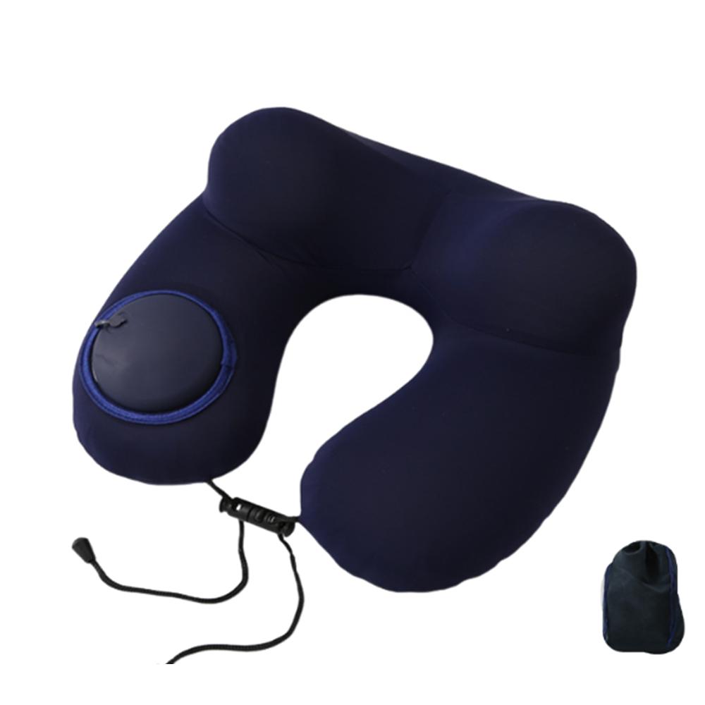Inflatable U-Shaped Travel Pillow Soft Neckrest Pad Relaxation Neck Support Cushion Office/School
