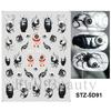 Nail Art Sticker Relief 5D Three-Dimensional Halloween Skull Spider Bone Pumpkin Adhesive Nail Sticker