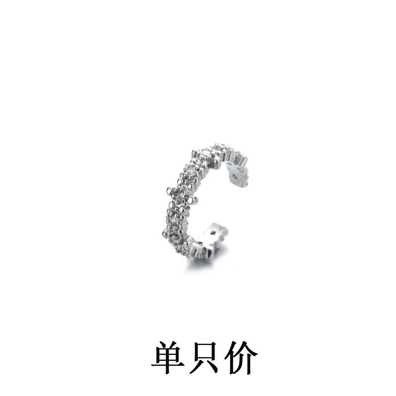 Яркие бриллианты без пирсинга ушей, клипсы для ушей для женщин, простой французский холодный ветер темперамент, супер фея, сияющие гексаграммы клипсы для ушей