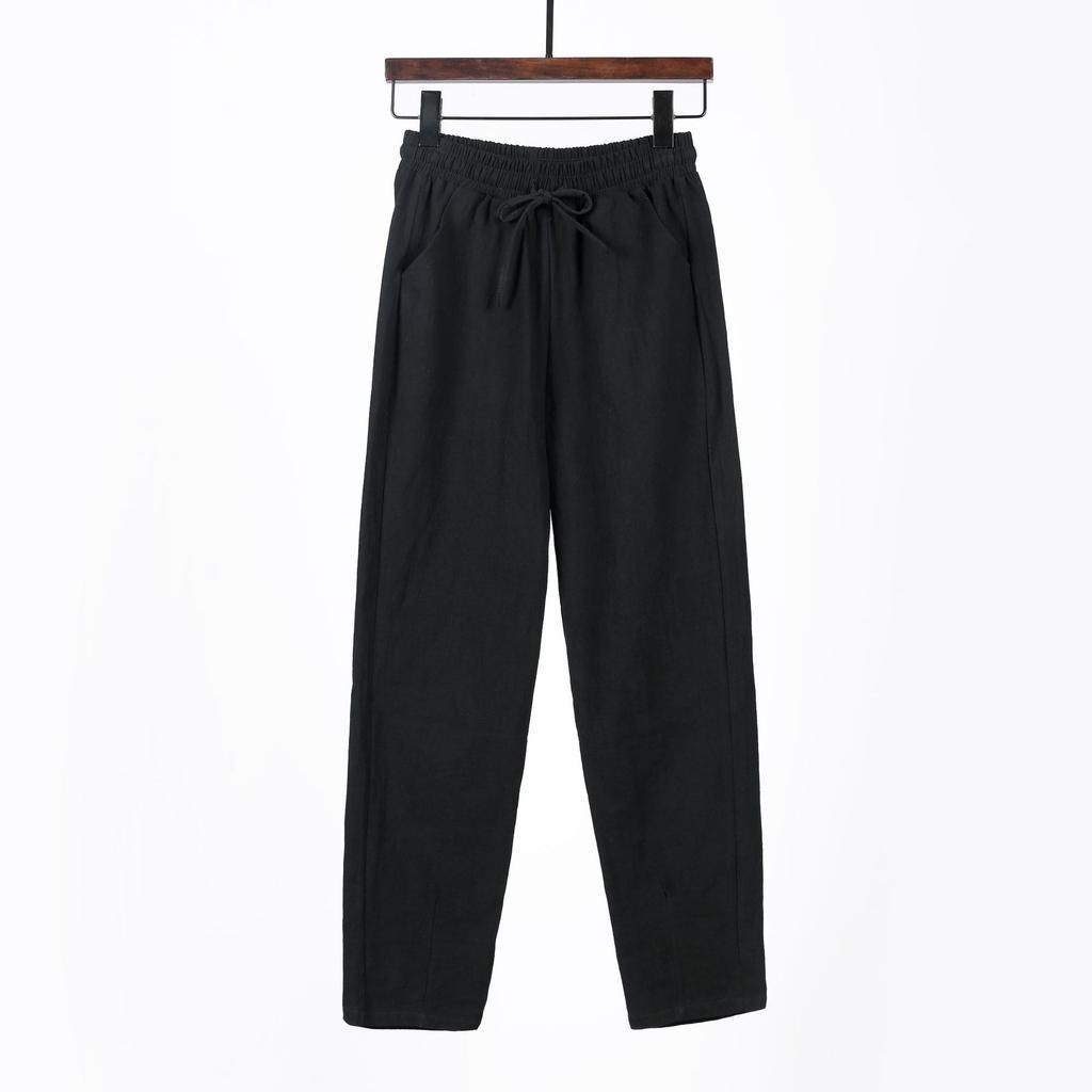 Casual Pants  Spring Summer and Autumn Loose High Waist Straight Versatile Nine-point Harlan Pants