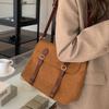 New Korean Version Ins Niche Design Suede Retro Matte One-shoulder Crossbody Bag Mailbox Trend