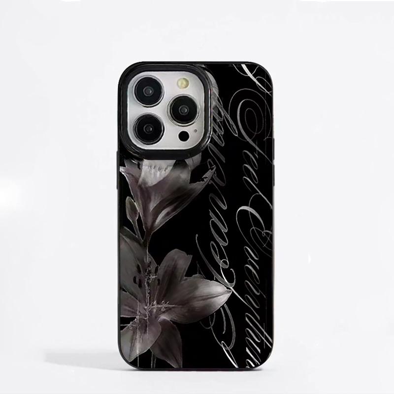 Чехол для телефона с узором из цветов темной лилии для IPhone 11 13 15 Pro 14 16 Plus 12 Pro Max 17Air, силиконовый мягкий прозрачный чехол-оболочка
