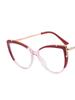 Metal Cat Eye Glasses Frame Woman Fashion  Brand Designer New Trend Cateye Computer Eyewaer Gradient Color Frame Eyegalsses