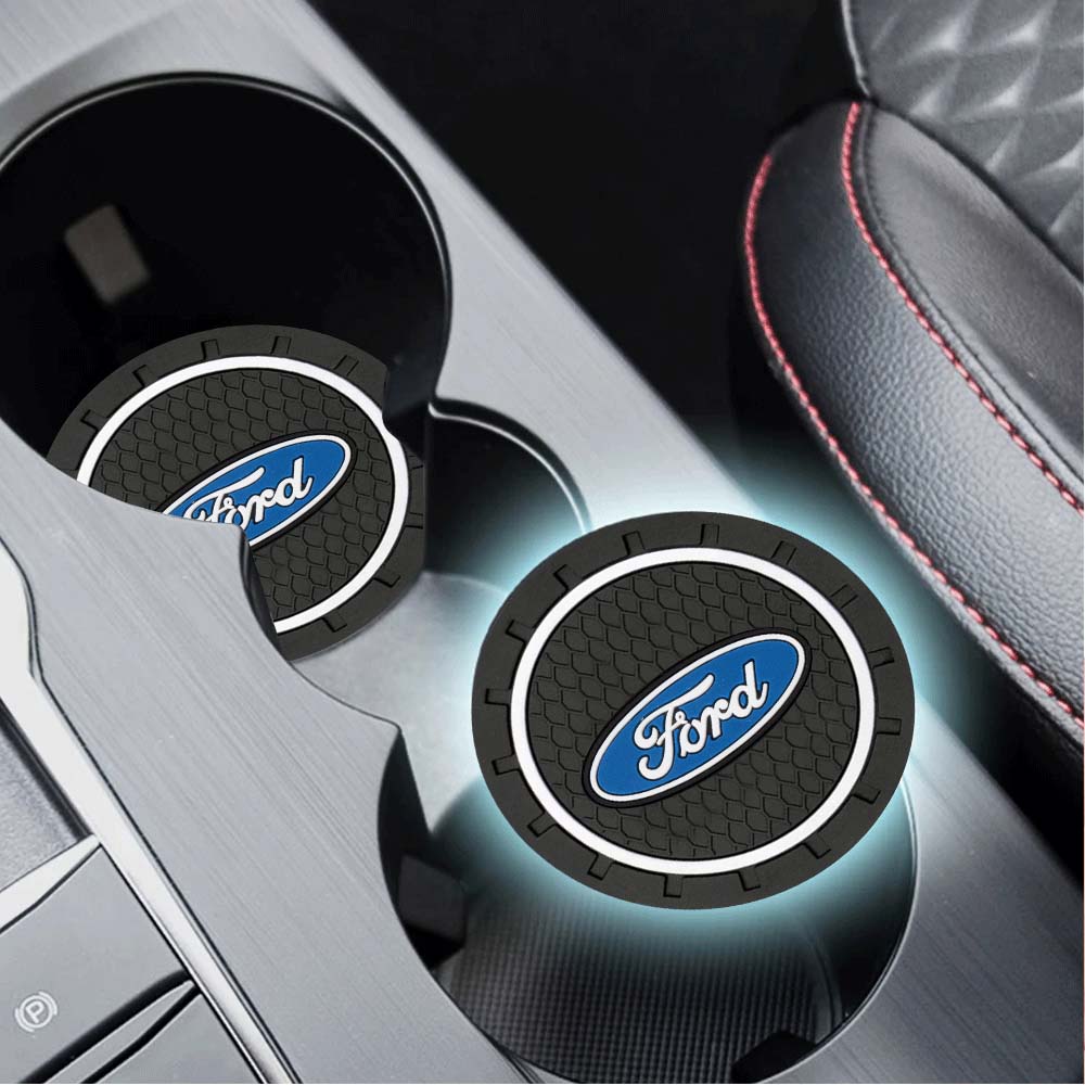 1/2pcs Car Anti-Slip Water Cup Pad Bottle Holder Mat Coaster For Ford Fiesta Ranger Fusion Escape Kuga Focus 3 Mustang Accessory