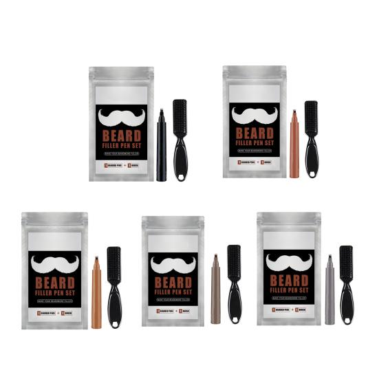 Карандаш для заполнения бороды Используйте простой многоцелевой натуральный набор из 4 наконечников для заполнения бороды для макияжа