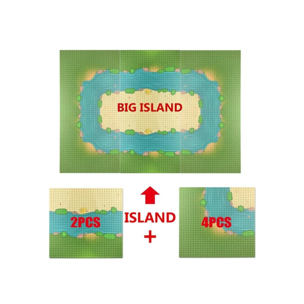 32x32 точки Островной стиль пастбища Базовая пластина Детали для городских военных фигурок солдат Moc Строительные блоки Кирпичи Сцена Детские игрушки