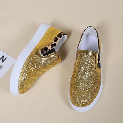 Женская обувь на плоской подошве, большой размер, весна/осень, повседневная спортивная обувь с блестками, женская обувь для скейтбординга, дизайнерские кроссовки для женщин, слипоны