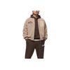 Li Ning Badfive Letter Print Knitted Sports American Vintage Winter Baseball Jacket Men jackets Light-Glaze-Brown AFMT017-1