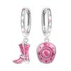 Orstarry 925 Silver Pink Sweet Bow Earrings Women Jewelry Trendy Drop Earrings Party Gift Anniversary