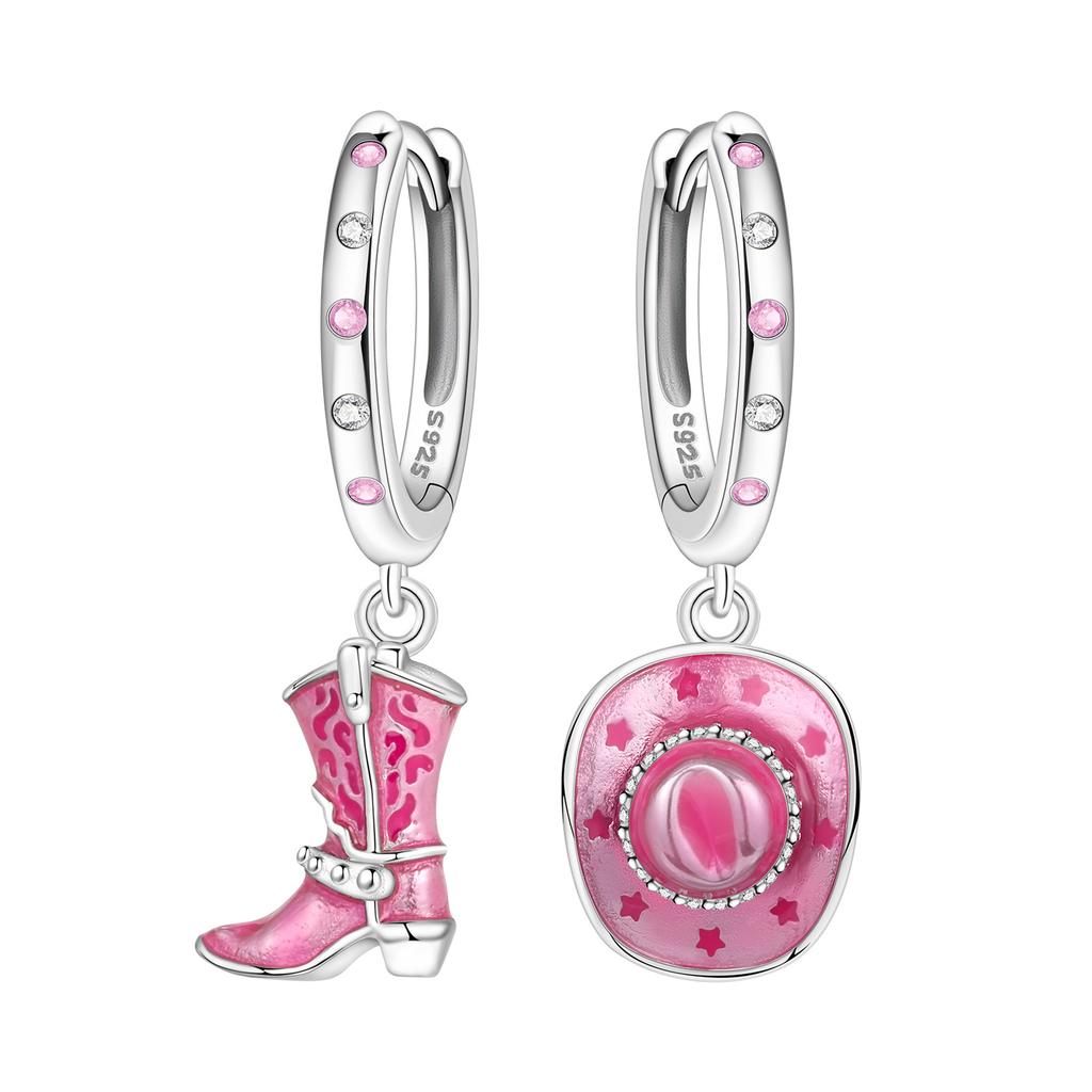 Orstarry 925 Silver Pink Sweet Bow Earrings Women Jewelry Trendy Drop Earrings Party Gift Anniversary