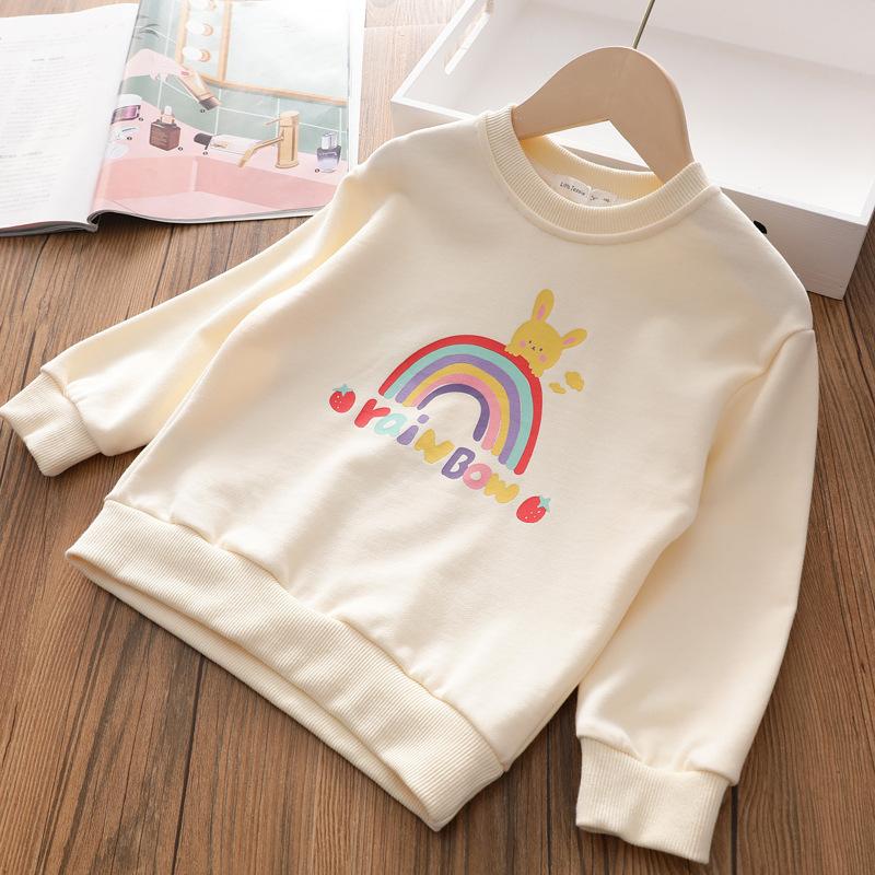 Girls Hoodie Spring and Autumn 2023 Children's Leisure T-shirt