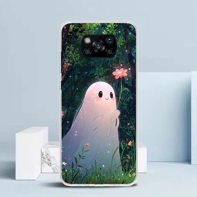 Милый чехол-привидение на Хэллоуин для Xiaomi Poco F7 Ultra X7 X6 X5 Pro M7 Чехол для телефона Redmi 15 15C 13 13C 12 12C 10 10C Печатный Shel