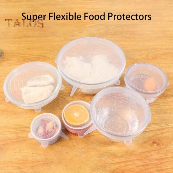 6 шт., силиконовые крышки для пищевых продуктов, крышки для чаш, сильная стабильность, пыленепроницаемость, сохранение свежести, пищевой класс, многофункциональные гибкие изоляционные чехлы, крышки для кастрюль, чашек