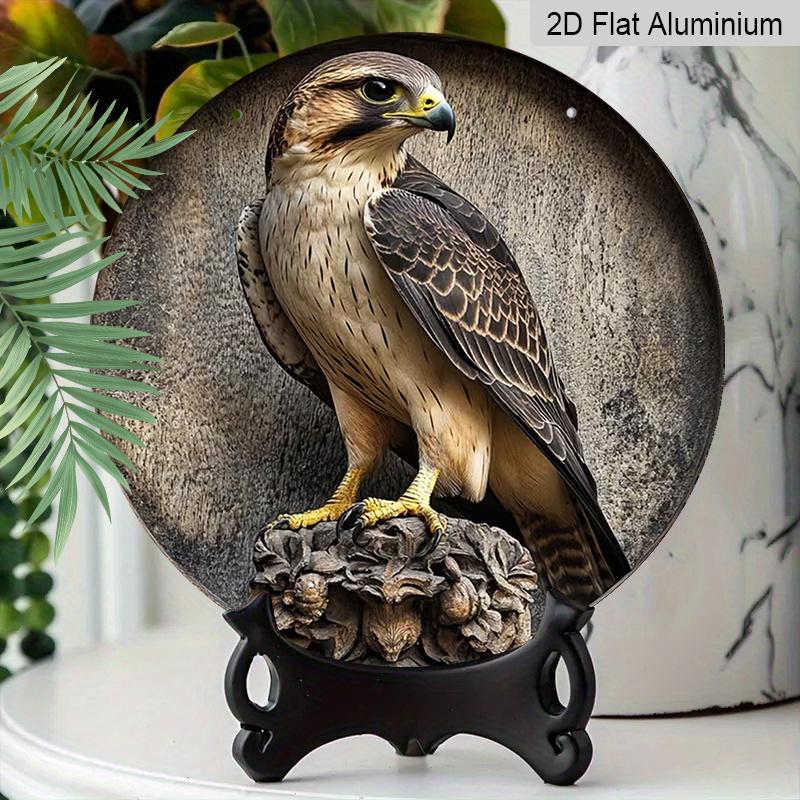 2D Flat Aluminum Eagle-Themed Wall Decor 7.87 Inches X 7.87 Inches Perfect for Farmhouses, Bars, Cafes, Parties, Front Doors, Porches, Indoor and