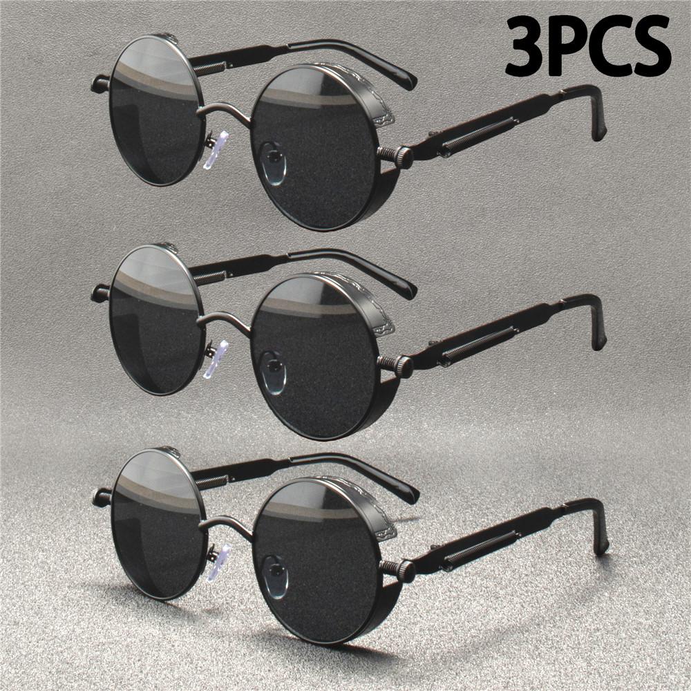 3PCS Fashion Square Sunglasses Women Luxury Brand Big Purple Sun Glasses Female Mirror Shades Ladies Feminino