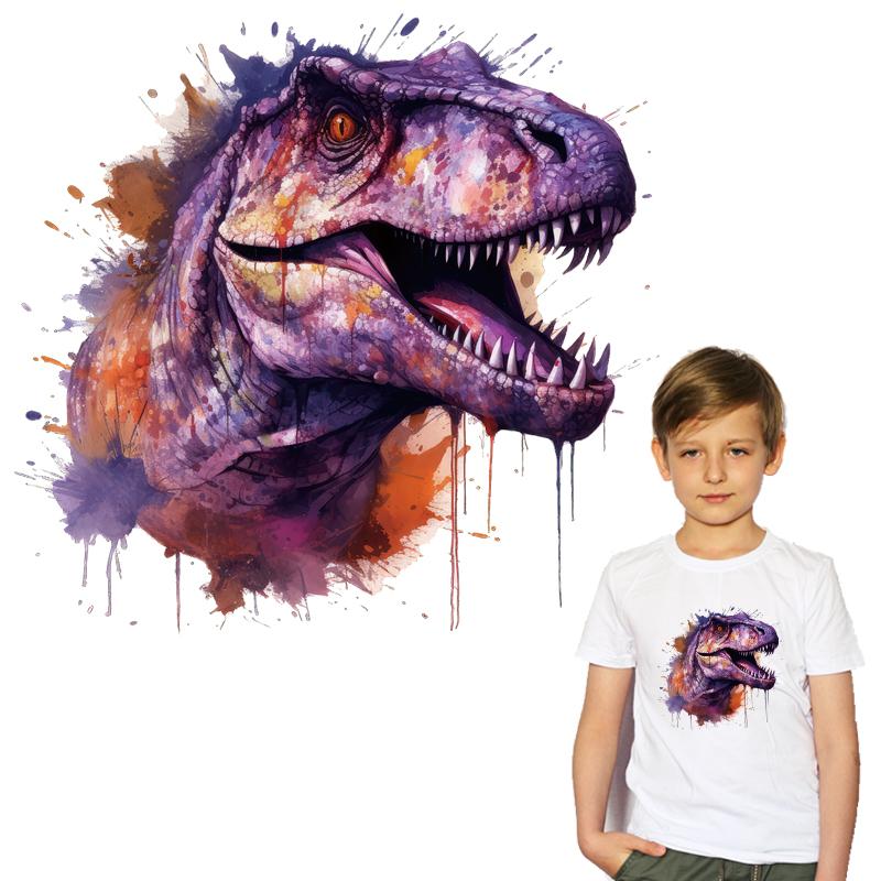 The Dinosaur Heat Transfer Vinyl Fashion Iron On Patch HTV Sticker DIY Thermal Transfer Decal for Fabric T Shirts