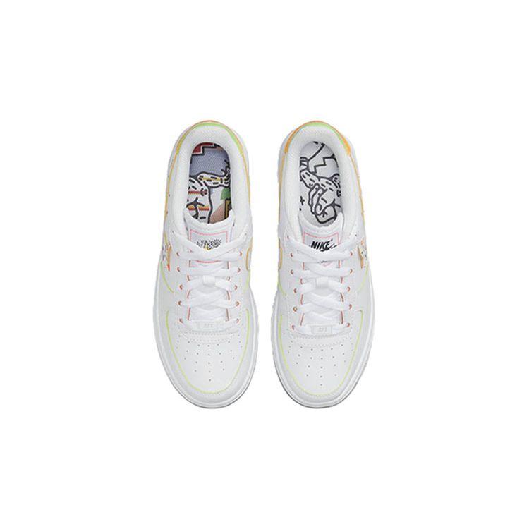 Nike Детские кроссовки Air Force 1 LV8 GS Drawing White Total-Orange DV1366-111