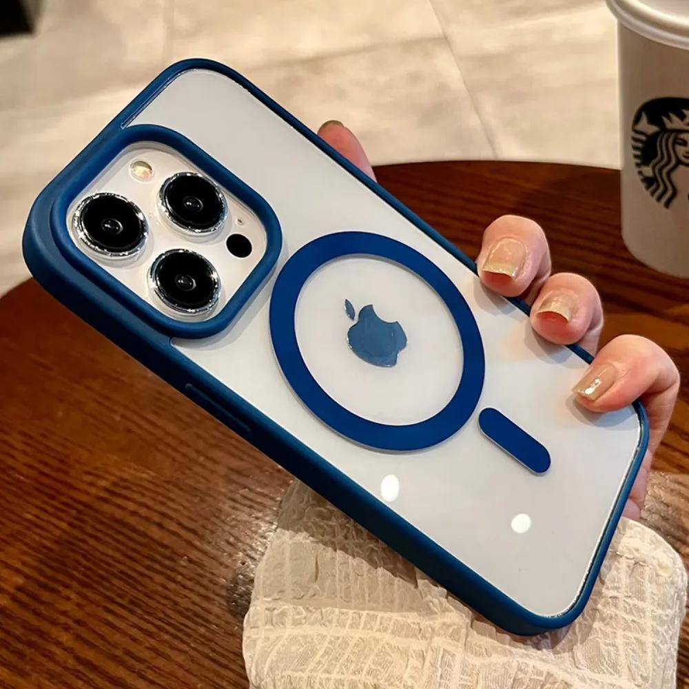Новый розовый прозрачный акриловый чехол для iPhone 17 16 15 14 11 Pro Max 13 12 Mini Жесткий Противоударный Мощный Магнитный Чехол Magsafe