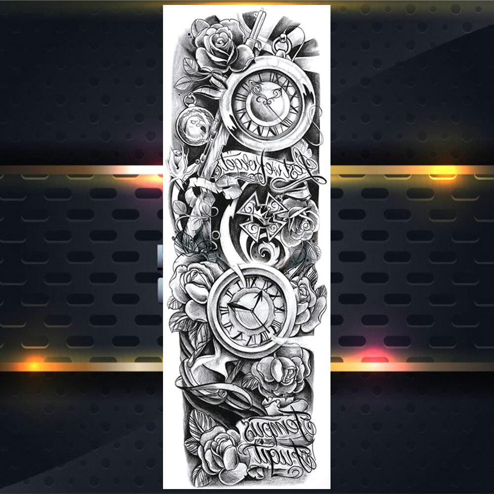 Длинные Временные Татуировки На Полную Руку Для Мужчин Мальчиков Лев Король Зверей Военная Тату Боди-Арт Хна Поддельные Волк Водонепроницаемые Рукава Татуировки Наклейки