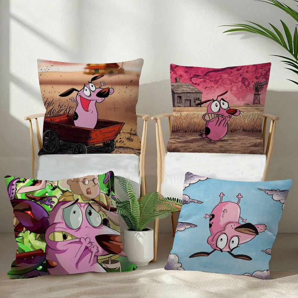 Movie CCourage Cowardly Dog Pillowcase toon Gift Cushion Cover Bedroom Home Sofa Chair Seat Decor pillow case
