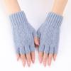 Mink Fleece Fingerless Gloves Soft Plush Wrist Mittens Half Finger Gloves  Student Handwriting