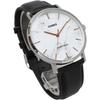 Casio Мужские кварцевые часы Белый мрамор   Черная кожа Mtp Vt01lm 7a