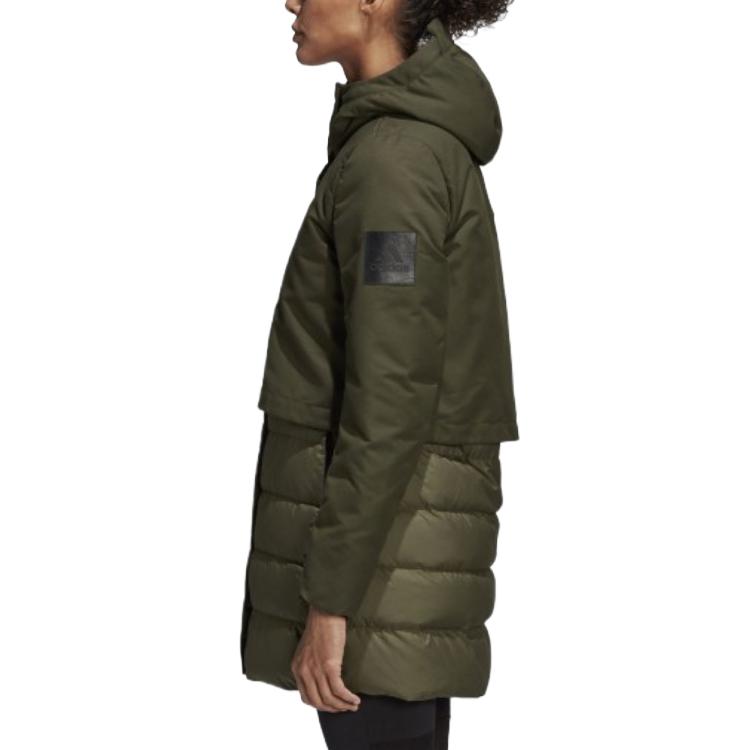 Adidas Climawarm Теплая Удобная Водонепроницаемая Пуховая Куртка Женская Куртка Зеленая CY8646