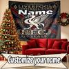 Custom Name Personalized Liverpool Football Club Print Tapestry, Wall Art Decor, Bedroom, Dorm, Apartment, LivingRoom, Party Backdrop, Gift for Birthd