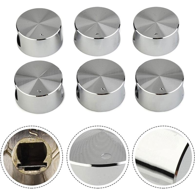 6 Pack Round Metal Control Durable Oven Knobs Easy to Use Universal Stove Knob Drop Shipping