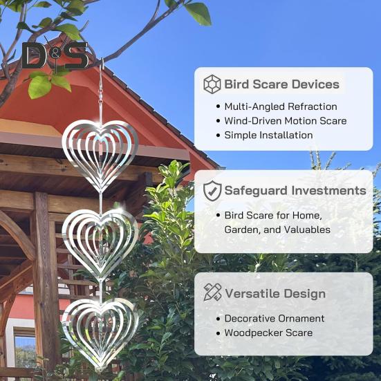 3/6/9Pcs Wind Chime Pendant Outdoor Decoration Birdproofing Shiny Bird Protection Solution Windmill Reflectors