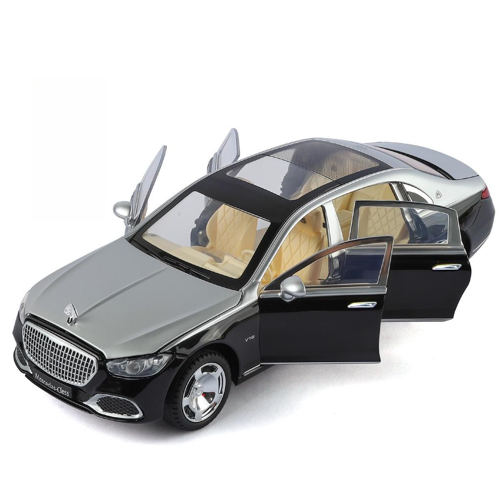 1/24 Maybach S680 Управление ключом Металлическая модель автомобиля Игрушка Литье под давлением Металлическое литье Звук и свет Оттяжная машинка Игрушки для детей Транспортное средство