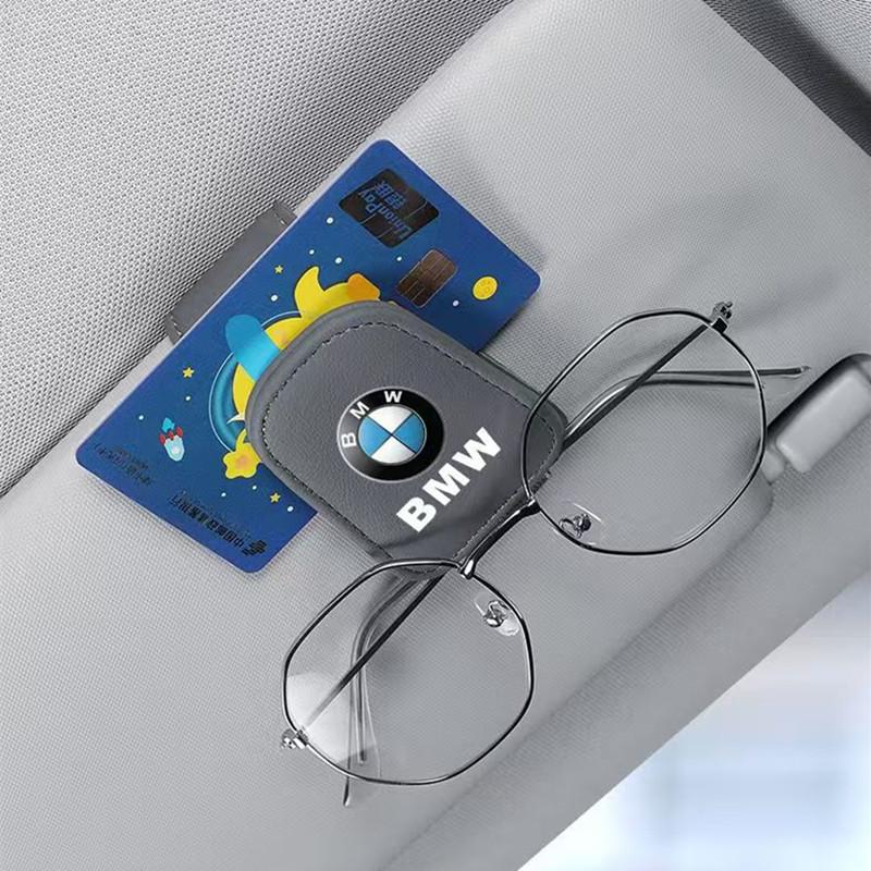SQKR7 Car Sticker Premium Material Car Card Clip Wear Resistant Not Easy Loose Glasses Holder Practical Interior Storage Parts For BMW