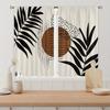 2 шт. Бохо Середина века Современные Абстрактные Коричневые Листья Шторы для кухни Гостиная Спальня Оконные Шторы Обработка Украшения Дома