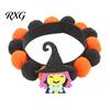 Halloween Pet Collar Pom-pom Cat Collar, Adjustable Cute Pumpkin Bat Witch Dog Photogenic Design Orange And Black Pom-poms for Cats Dogs