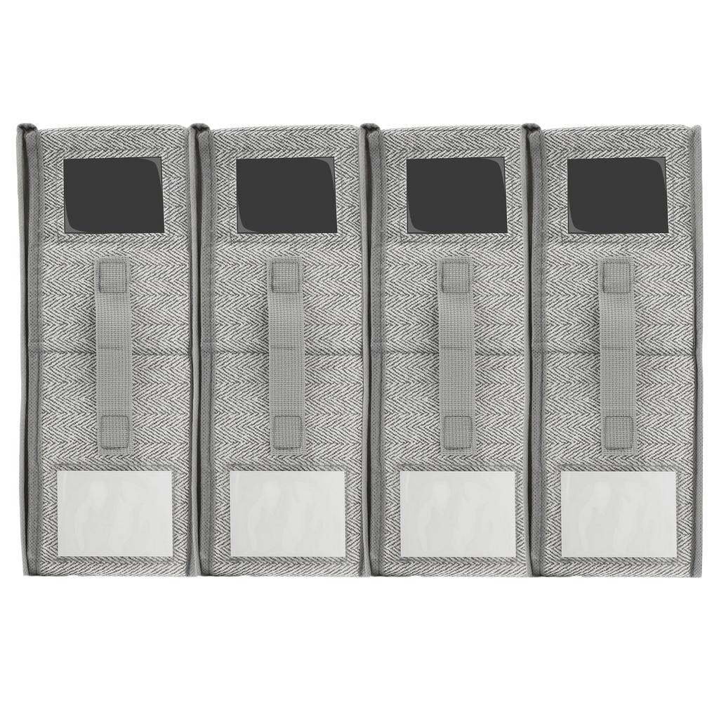 4Pcs Sheet Storage Box Organizer Foldable Window Label Blanket Bed Sheet Organizer Box Wardrobe Bed Clothes Storage Organizer