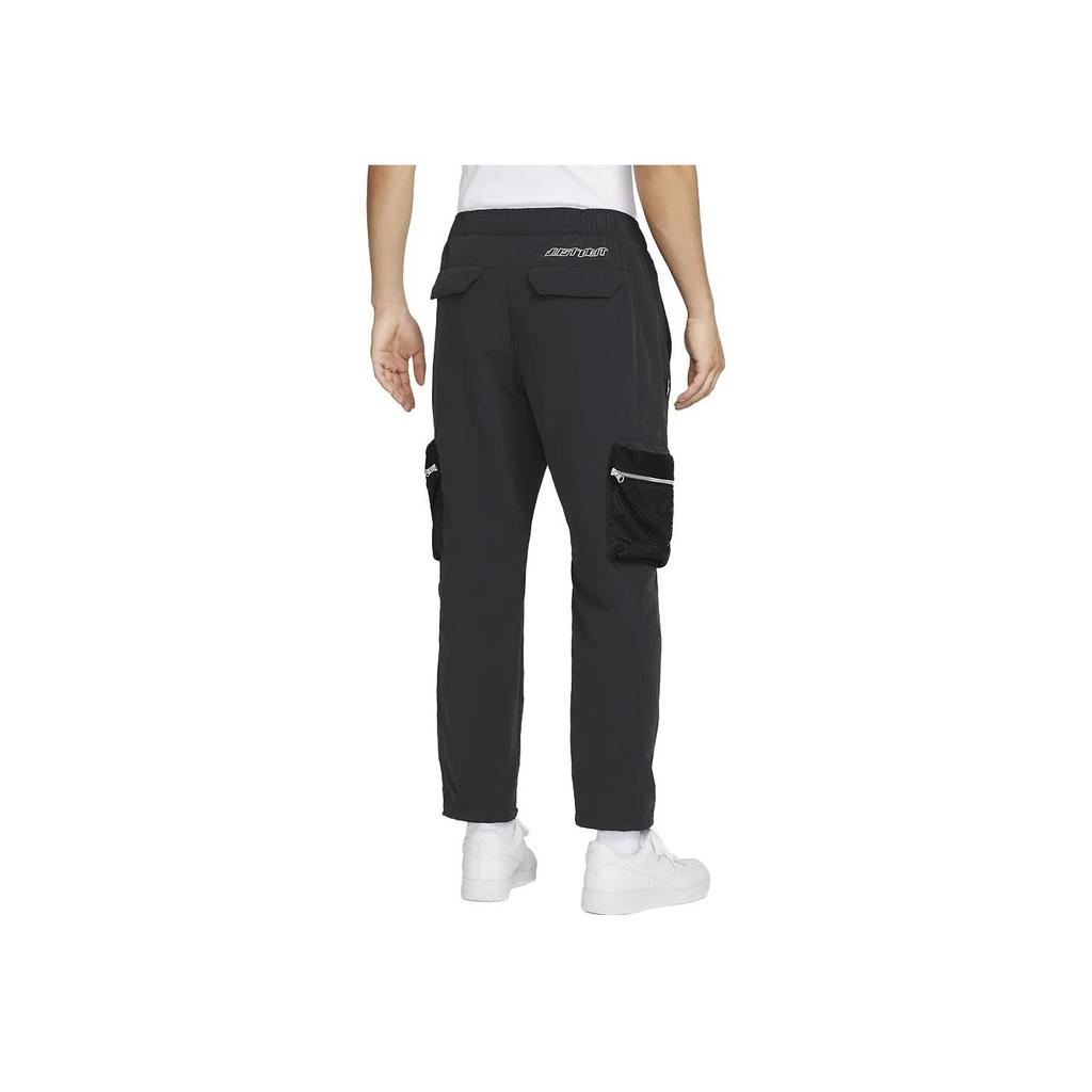 Nike Premium Solid Color Zip Pocket Straight-Leg Cargo Pants Men Bottoms Black DX7857-010