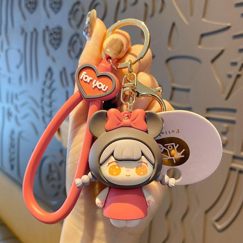 Fashion Bag Pendant Cartoon Car Key Ring Hanging Ornaments Cute Doll Key Chain  School Bag Pendant